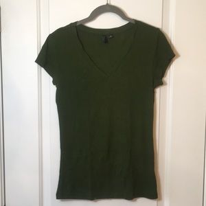 Cynthia Rowley Olive green v-neck T